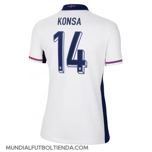 Camiseta Inglaterra Ezri Konsa #14 Primera Equipación Replica Eurocopa 2024 para mujer mangas cortas